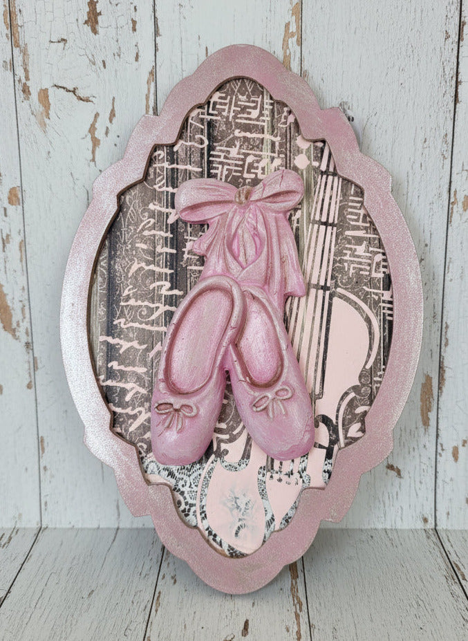 Déco murale ballerine vintage rose