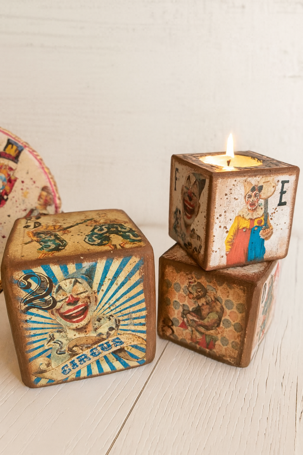 Cubes Vintage Cirque & Bougeoir Clown