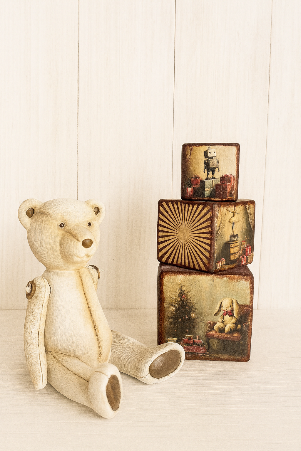 Bougeoirs et Cubes de Noël Vintage – Décoration Authentique