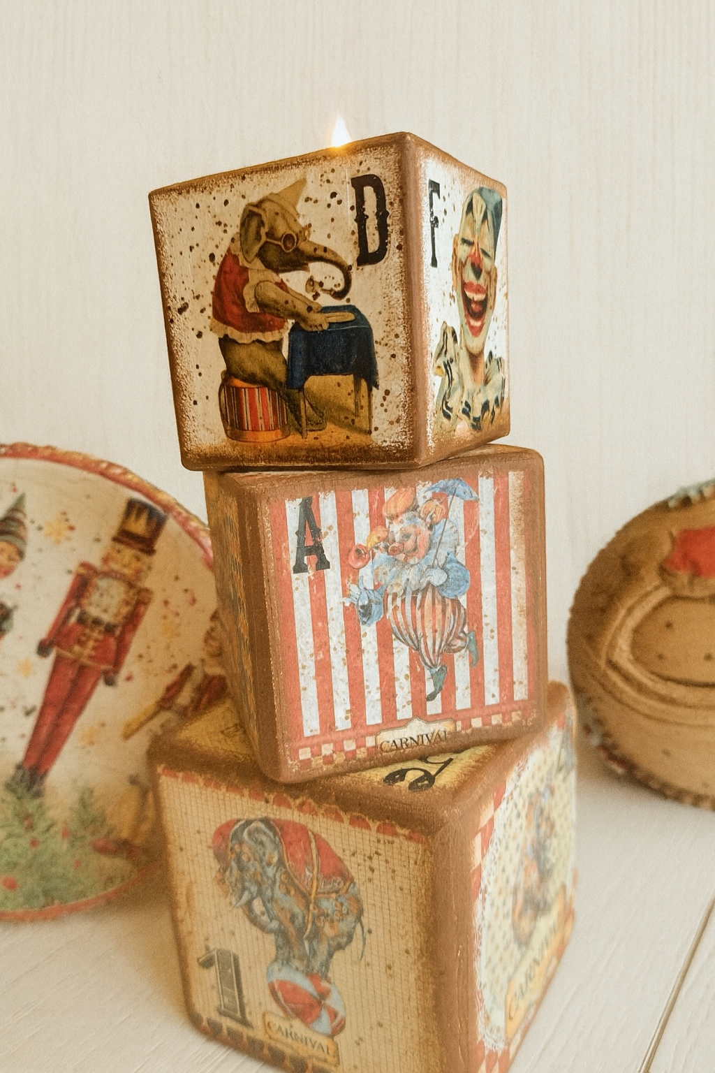 Cubes Vintage Cirque & Bougeoir Clown