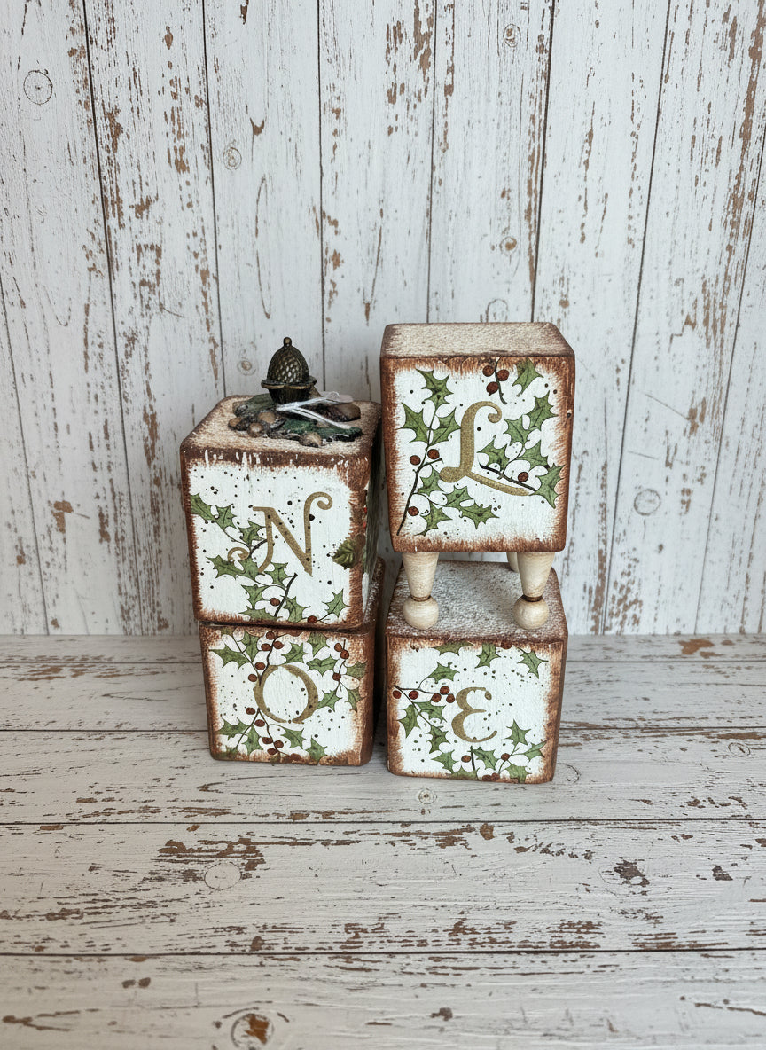 Décoration vintage de Noël "Atelier du Père Noël"