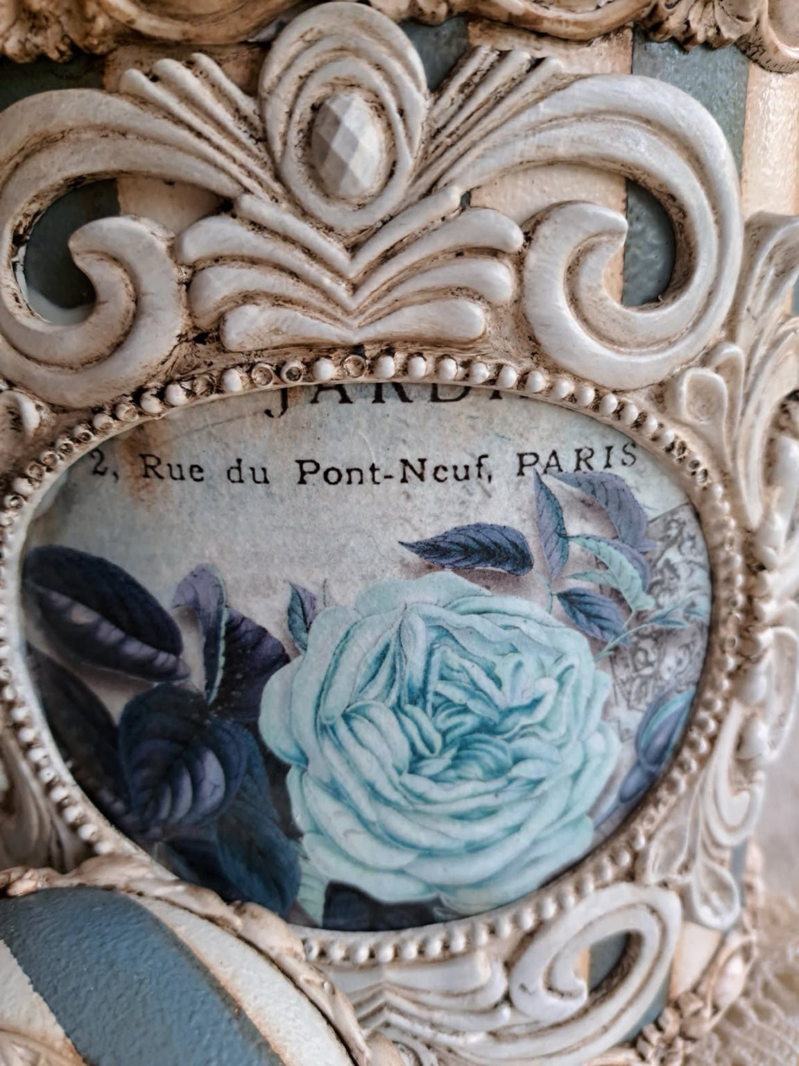 Boîte Vintage Bleue + Médaillon