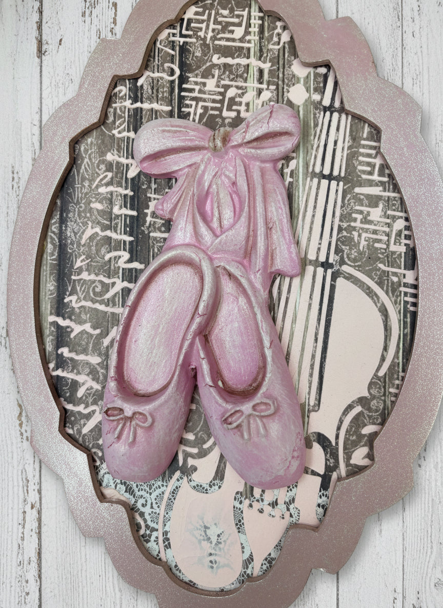 Déco murale ballerine vintage rose