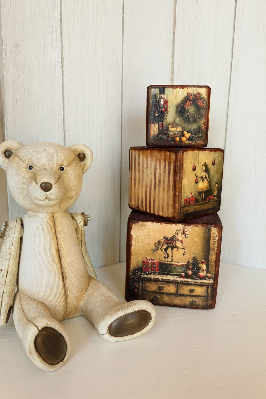 Bougeoirs et Cubes de Noël Vintage – Décoration Authentique
