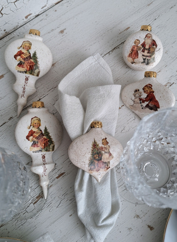Ronds de serviettes Vintage boule de Noel