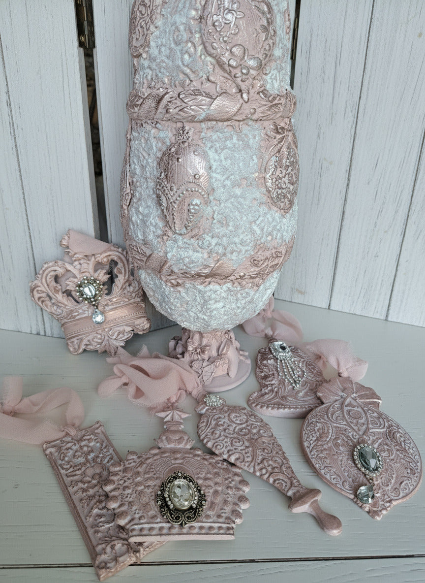 Sapin décoratif Shabby rose poudré