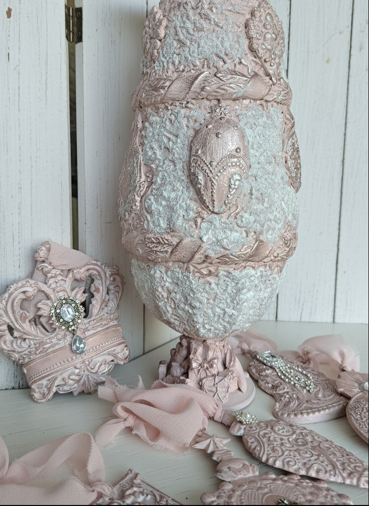Sapin décoratif Shabby rose poudré